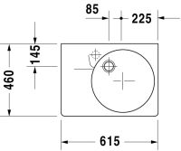 Vorschau: Duravit Scola Waschtisch rechteckig 61,5x46cm, mit Überlauf, ohne Hahnloch, Becken rechts, weiß 0685600000