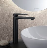 Duravit Tulum Einhebel-Waschtischmischer ohne Zugstangen-Ablaufgarnitur, schwarz, TU1040002046