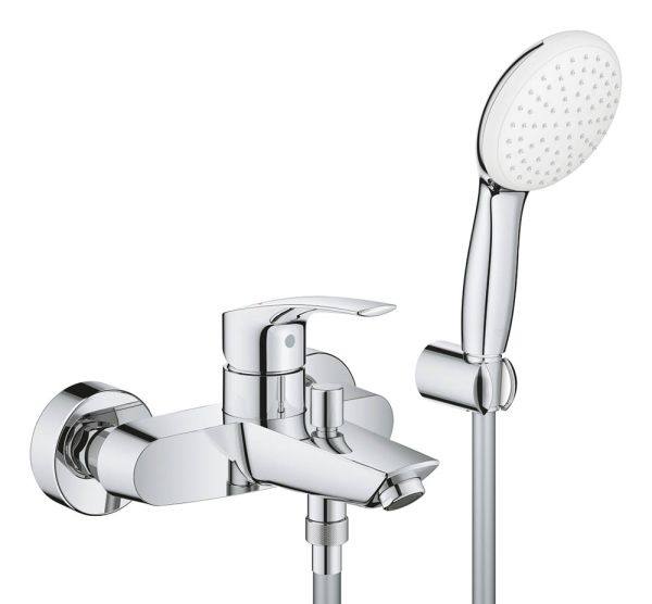 Grohe Eurosmart Einhand-Wannenbatterie mit Brausegarnitur Tempesta 110, chrom 25276003