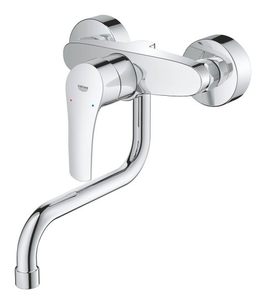 Grohe Eurosmart Spültischbatterie, Wandmontage, Ausladung 21,6cm, chrom