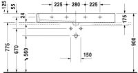 Vorschau: Duravit Vero Waschtisch rechteckig 120x47cm, 2 Hahnlöcher, mit Überlauf, WonderGliss, geschliffen, weiß 04541200261