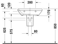 Vorschau: Duravit DuraStyle Waschtisch 60x44cm, mit 1 Hahnloch, mit Überlauf, weiß 2319600000