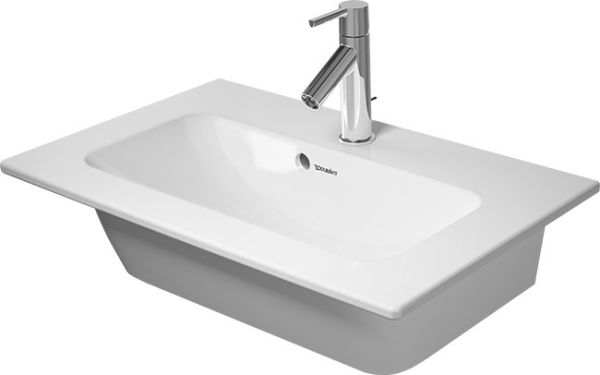 Duravit ME by Starck Waschtisch rechteckig 63x40cm, 1 Hahnloch, mit Überlauf, weiß seidenmatt 2342633200