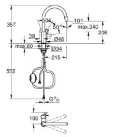 Vorschau: Grohe BauLoop Einhand-Küchenarmatur mit C-Auslauf, ausziehbar, chrom