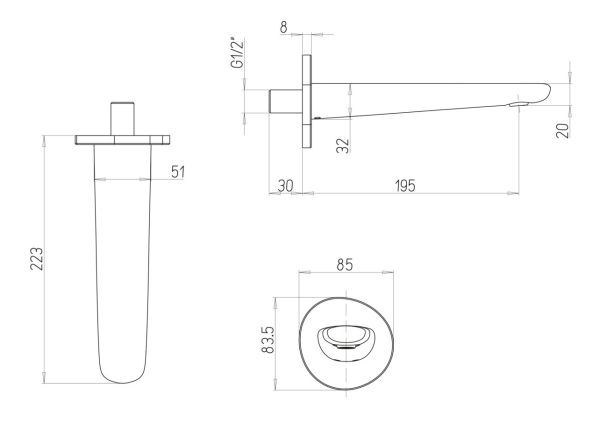 Villeroy&Boch Antao Badewannenauslauf 19,5cm