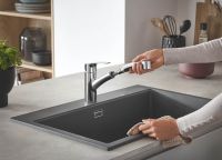 Vorschau: Grohe Eurosmart Küchenarmatur mit herausziehbarer Dual Spülbrause, flacher Auslauf