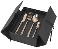 Broste Hune Besteckset aus Edelstahl, 16-teilig für 4 Personen, titanium espresso 14479049