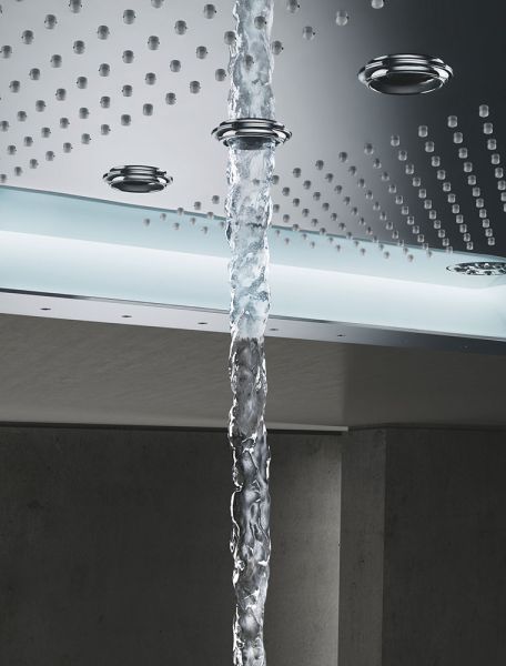 Grohe Rainshower Aqua 40" AquaSymphony Deckenbrause mit LED-Beleuchtung, 6+ Strahlarten, chrom