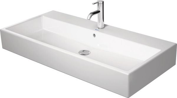 Duravit Vero Air Waschtisch 100x47cm, mit 1 Hahnloch und Überlauf, WonderGliss, geschliffen, weiß 23501000271