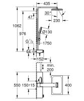 Vorschau: Grohe Rainshower Aqua Pure Duschsystem mit Thermostatbatterie, Kopfbrause eckig, 15 l/min