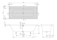 Vorschau: Villeroy&Boch Architectura Rechteck-Badewanne 170x75cm, weiß