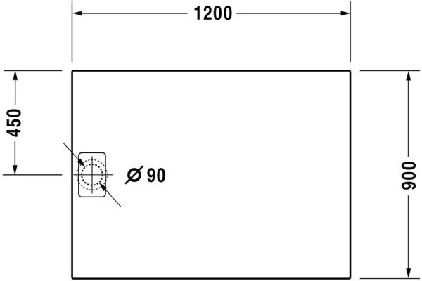 Duravit Stonetto Duschwanne rechteckig 90x120cm, Mineralguss