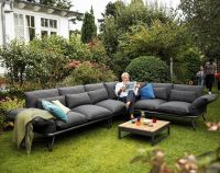 Vorschau: KETTLER GENTLE LOUNGE Outdoor Sofa 6-Sitzer mit Tisch, anthrazit matt/sooty