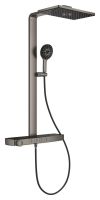 Grohe Rainshower Aqua Pure Duschsystem mit Thermostatbatterie, hard graphite gebürstet/schwarz 100961AL00