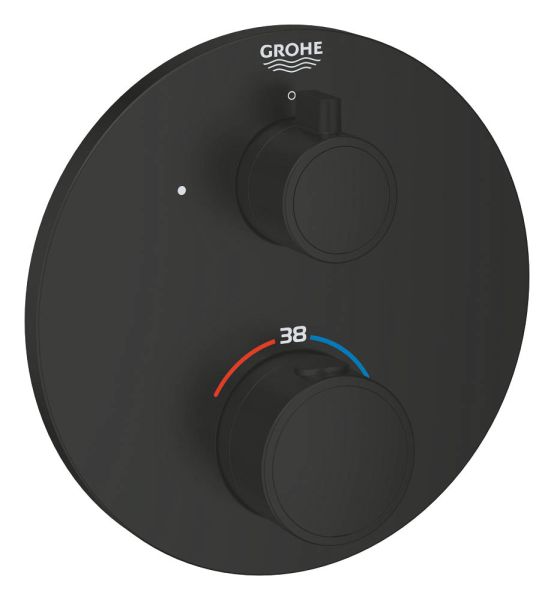 Grohe Grohtherm Thermostat-Brausebatterie rund, matt black 1022122430