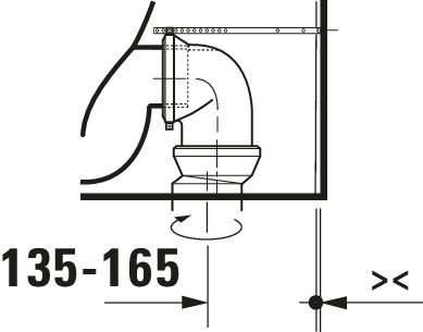 Duravit ME by Starck Stand-WC für Kombination, Tiefspüler, spülrandlos, weiß