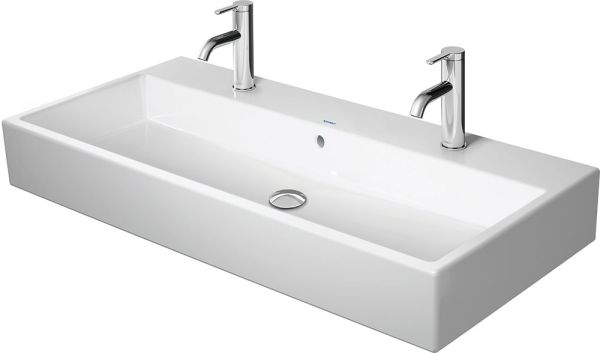 Duravit Vero Air Waschtisch 100x47cm, 2 Hahnlöcher, mit Überlauf, geschliffen, weiß 2350100026