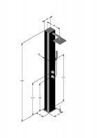 Vorschau: Ideal Solardusche Kuba mit Kopf- und Handbrause, Glas schwarz