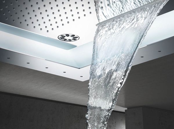 Grohe Rainshower Aqua 40" AquaSymphony Deckenbrause mit LED-Beleuchtung, 6+ Strahlarten, chrom