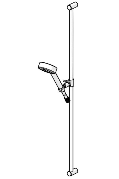 Hansa Hansamedijet Wandstangen-Brauseset mit Brausestange 95cm, 1-strahlig, chrom