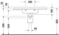 Vorschau: Duravit Starck 3 Waschtisch 105x48,5cm, mit Überlauf, mit Wondergliss, weiß 03041000001