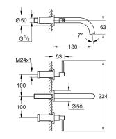 Vorschau: Grohe Atrio 3-Loch-Waschtischarmatur Unterputz, Ausladung 18cm