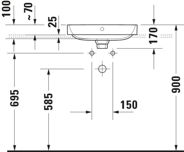 Duravit Happy D.2 Plus Aufsatzbecken 50x40 weiss 23605000001