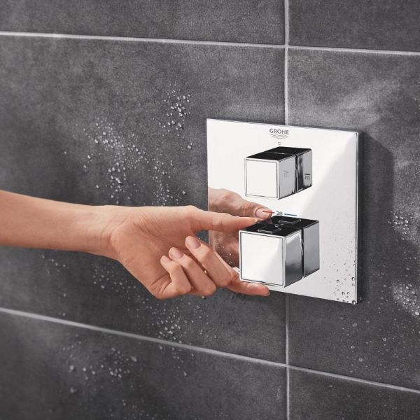 Grohe Grohtherm Cube Duschsystem Unterputz mit Rainshower Mono 310 Cube, chrom