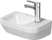 Vorschau: Duravit DuraStyle Handwaschbecken 36x22cm, 1 Hahnloch, ohne Überlauf, Becken links, WonderGliss, weiß 07133600001