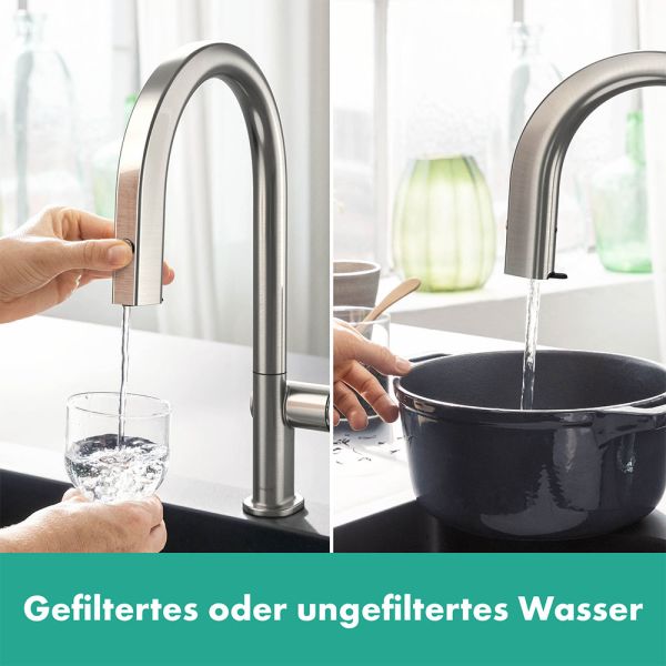 Hansgrohe Aqittura M91 FilterSystem 210 Starter Set 1jet edelstahl finish 76801800