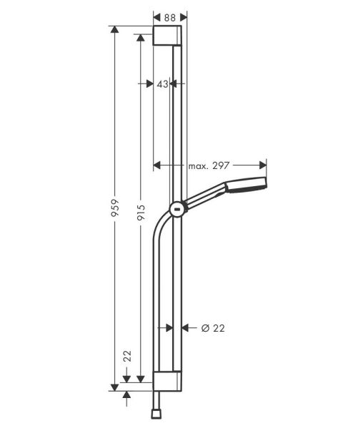 Hansgrohe Pulsify Select S Brauseset 105 3jet Relaxation mit Brausestange 90cm, weiß matt