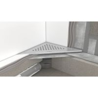 Vorschau: hansgrohe RainDrain Corner Komplettset Punktablauf 24,5x24,5cm edelstahl gebürstet 56252800