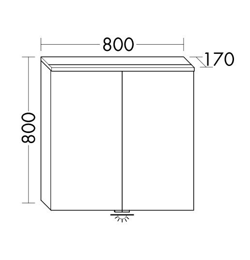 Burgbad Eqio Spiegelschrank 80x80cm mit horizontaler LED-Beleuchtung & Waschtischbeleuchtung