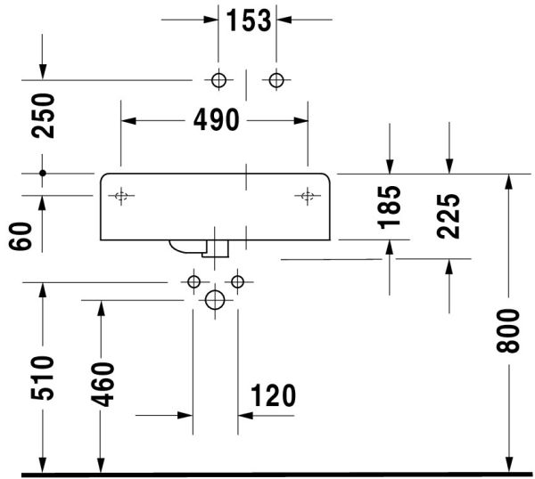 Duravit Scola Waschtisch 61,5x46cm, mit Überlauf, ohne Hahnloch, weiß 0685600000