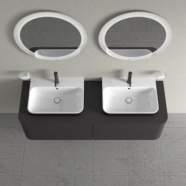 Duravit Happy D.2 Plus Konsolenplatte für 2 Aufsatzbecken 160x55cm