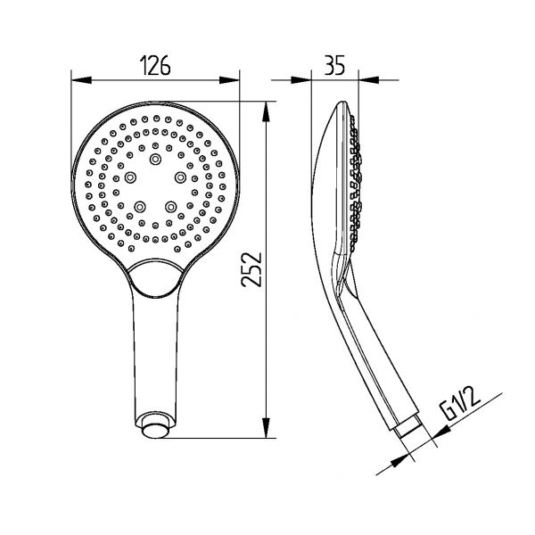 Avenarius Shower Handbrause 3-fach verstellbar, chrom