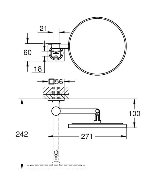 Grohe Allure Kosmetikspiegel 7-fache Vergrößerung