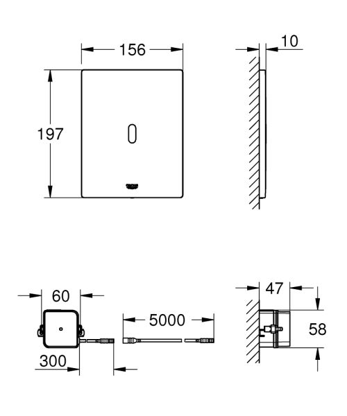 Grohe Tectron Bau E Infrarot-Elektronik für WC-Spülkasten, 230V