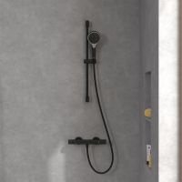 Vorschau: Villeroy&Boch Verve Showers Duschgarnitur mit 3 Strahlarten schwarz matt TVS109007000K5