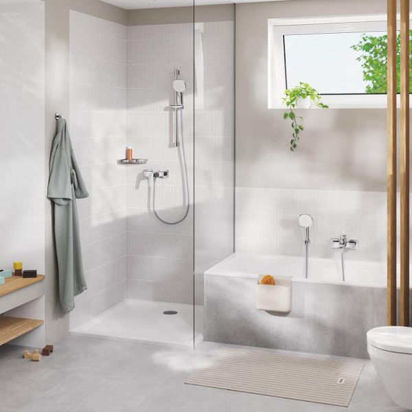 Grohe Tempesta Cube 110 Wandhalterset mit Brauseschlauch 150cm, 3 Strahlarten, 7,4 l/min, chrom