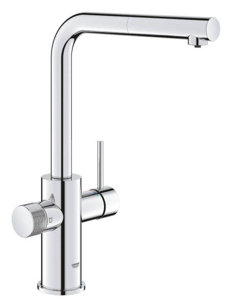 Grohe Blue Pure Minta Küchenarmatur mit Filterfunktion, herausziehbarer L-Auslauf, chrom 30590000