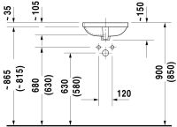 Vorschau: Duravit DuraStyle Unterbauwaschtisch quadratisch 40x40cm, mit Überlauf, WonderGliss, weiß 03733700001