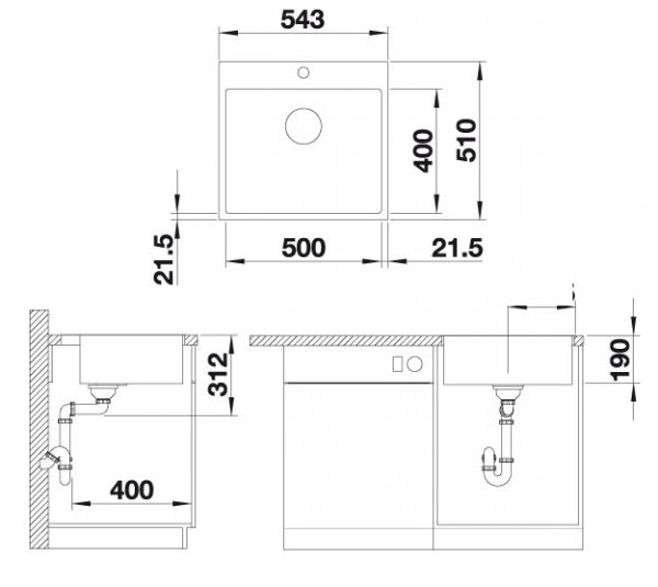 Blanco Subline 500-IF/A SteelFrame Granitspüle SILGRANIT®