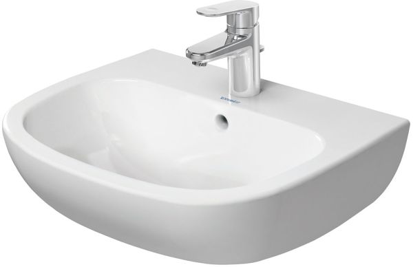 Duravit D-Code Waschtisch 55x43cm, mit Überlauf, ohne Wondergliss, weiß 2310550000