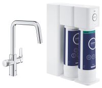 Grohe Blue Pure Eurosmart Küchenarmatur Starter Set mit Umkehrosmose- und Mineralisierungsfilter, chrom 30587000