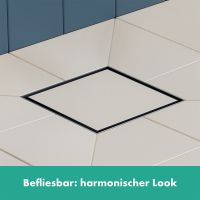 Vorschau: Hansgrohe RainDrain Brilliance Komplettset Punktablauf 10x10cm, befliesbar, schwarz matt