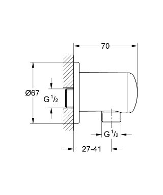 Grohe Relexa Wandanschlussbogen DN15 eigensicher, chrom