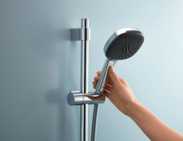 Grohe QuickFix Vitalio Start 110 Brausestangenset 600 mit Handbrause 2 jet & Duschablage, chrom