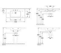 Vorschau: Villeroy&Boch Subway 2.0 Schrankwaschtisch, 100x47cm, 1 Hahnloch, mit Überlauf