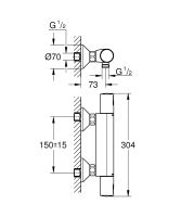 Vorschau: Grohe Precision Start Thermostat-Brausebatterie, schwarz matt 345942430